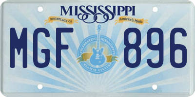 MS license plate MGF896
