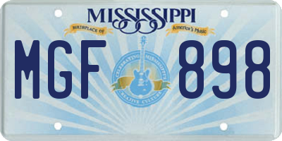 MS license plate MGF898