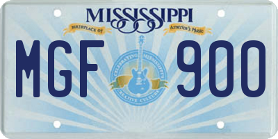 MS license plate MGF900