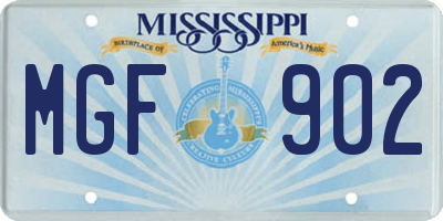MS license plate MGF902