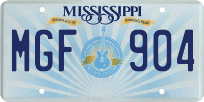 MS license plate MGF904