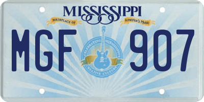 MS license plate MGF907