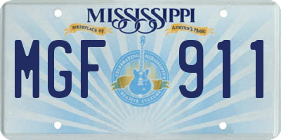 MS license plate MGF911