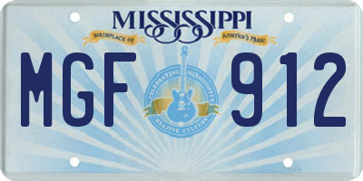 MS license plate MGF912