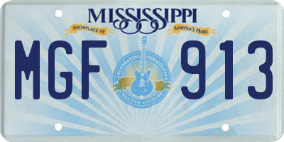 MS license plate MGF913