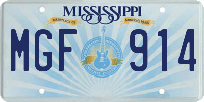 MS license plate MGF914