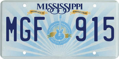 MS license plate MGF915