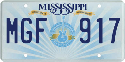 MS license plate MGF917