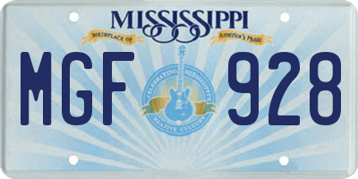 MS license plate MGF928