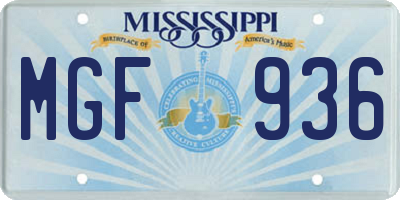 MS license plate MGF936