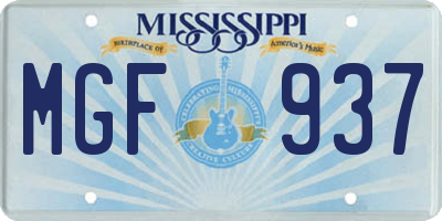 MS license plate MGF937