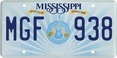 MS license plate MGF938