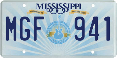 MS license plate MGF941