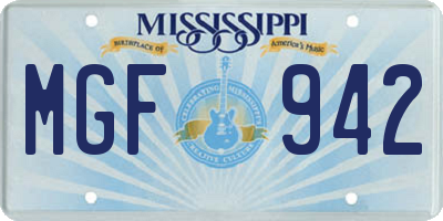 MS license plate MGF942