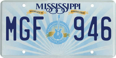 MS license plate MGF946