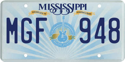 MS license plate MGF948