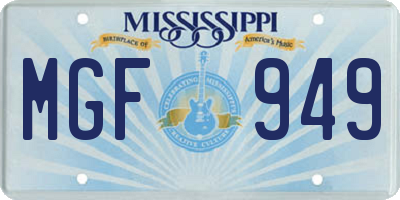 MS license plate MGF949