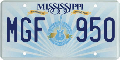 MS license plate MGF950
