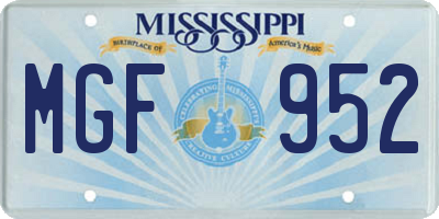 MS license plate MGF952
