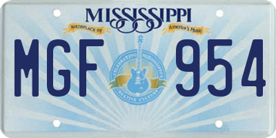 MS license plate MGF954