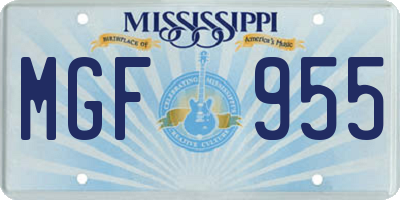 MS license plate MGF955