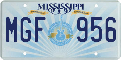 MS license plate MGF956