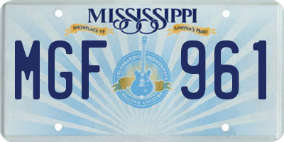MS license plate MGF961
