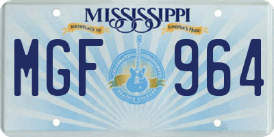 MS license plate MGF964