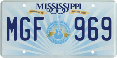 MS license plate MGF969
