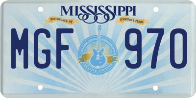 MS license plate MGF970