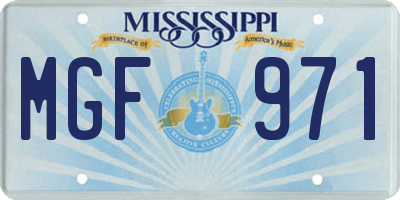 MS license plate MGF971