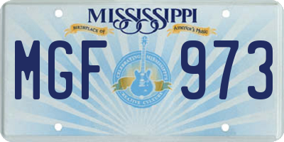 MS license plate MGF973
