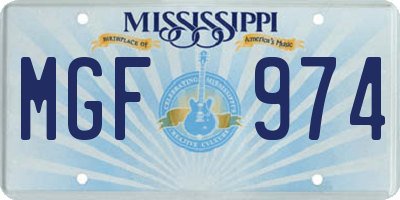 MS license plate MGF974