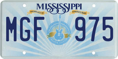 MS license plate MGF975