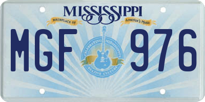 MS license plate MGF976