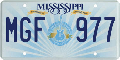 MS license plate MGF977