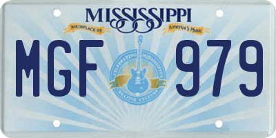 MS license plate MGF979
