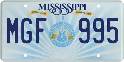 MS license plate MGF995