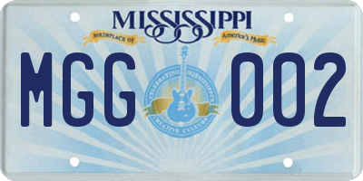 MS license plate MGG002