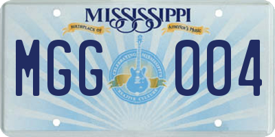 MS license plate MGG004