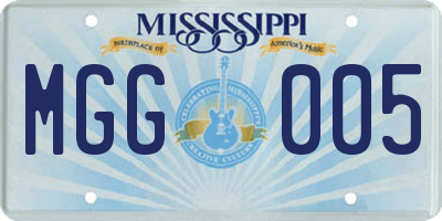 MS license plate MGG005