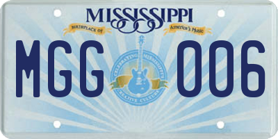 MS license plate MGG006