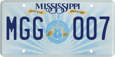 MS license plate MGG007