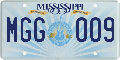 MS license plate MGG009