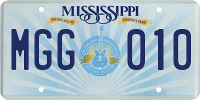 MS license plate MGG010