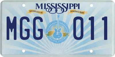 MS license plate MGG011