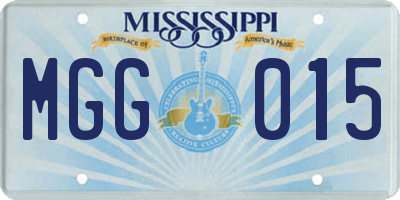 MS license plate MGG015