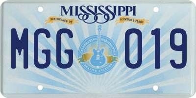 MS license plate MGG019