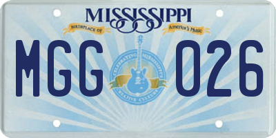 MS license plate MGG026
