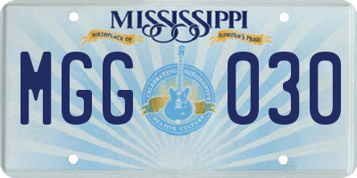 MS license plate MGG030